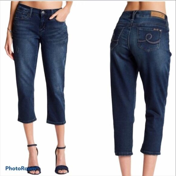 Seven7 Crop Girlfriend Jeans Distressed 14 - Picture 1 of 16
